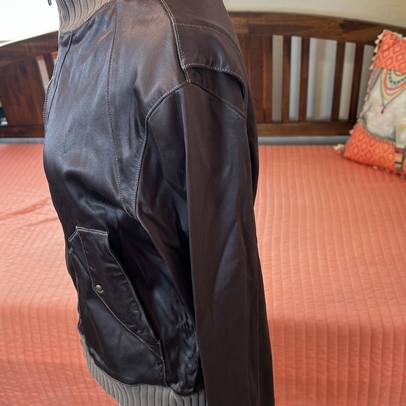 Joe’s Jeans Vintage Y2K Satin Aviation Bomber Brown Jacket size Large - Picture 6 of 16